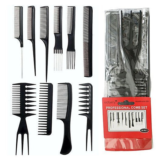 סט 10 מסרקים מקצועיים